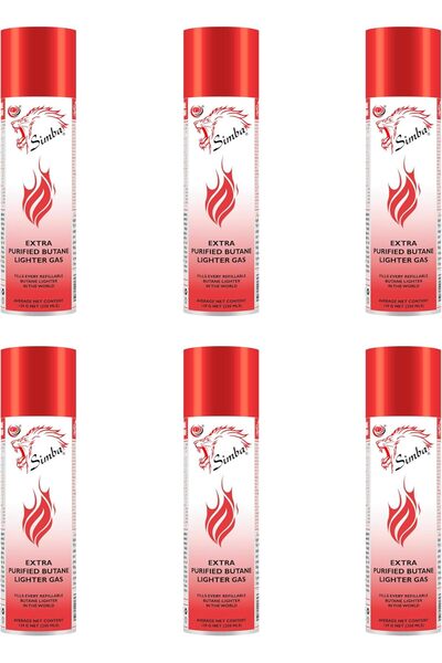 AFS Simba مجموعة من 6 خراطيش إعادة تعبئة غاز البوتان من سيمبا لايتر (139 جرامًا)