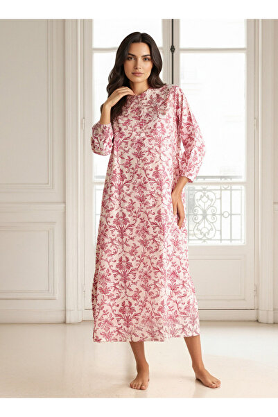 FAV Night Dress Long Sleeves Printed Cotton