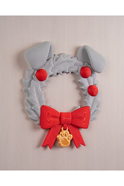 OddieArtStore Christmas Door Ornament with Dog Ears (Santa Paws)