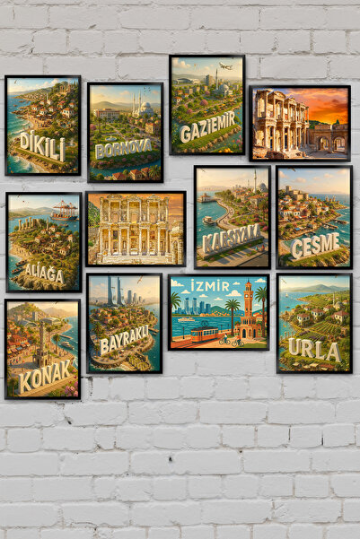 TABLOX Set de pictură decorativă din lemn MDF, 12 bucăți, din Prefecturile Iz...