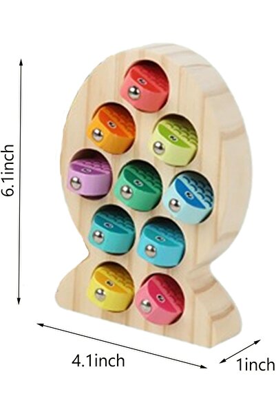 Generic Magnetic Wooden Fishing Toy for Toddlers — Numbered Fishing Puzzle, Educational Math Toy for Ages