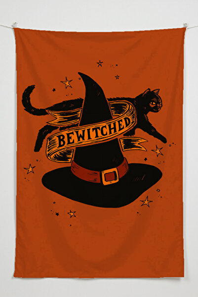 RUGRUMBA غطاء جداري للهالوين - بتصميم للاعبين، قماش عالي الجودة، سجادة جدارية