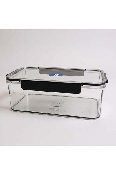 Meven Set Beauty Transparent Plastic Storage Box with Lid and Side Clip – 28×20×10 cm