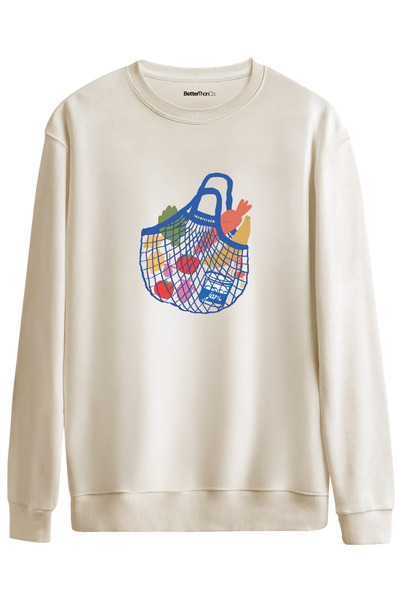 BetterThanCo Місцевий мішок з принтом на велосипедному комірі Oversize Sweatshirt
