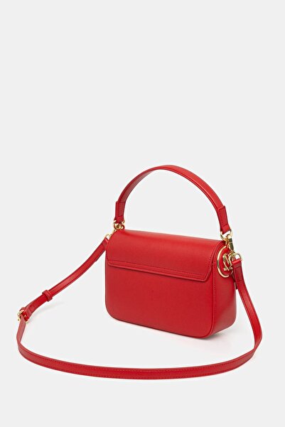 Love Moschino Women's Leather Metal Buckle Closure Adjustable Strap Red Shoulder Bag Jc4372Pp0Nkf0-500