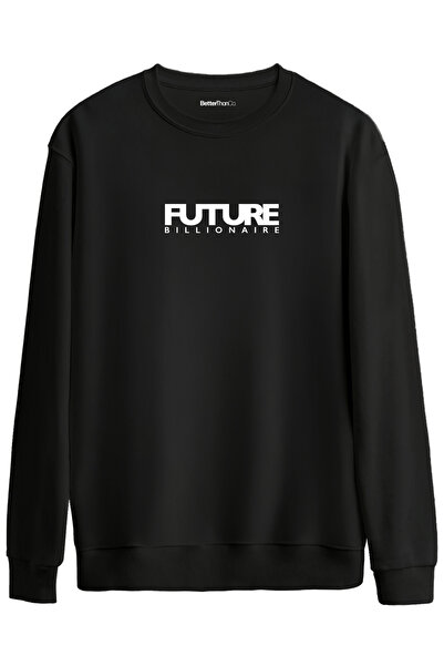 BetterThanCo Future Billionaire Printed Crew Neck Oversized Sweatshirt