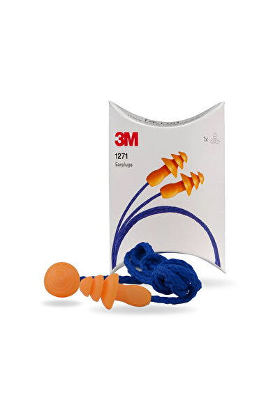 3M 1271 Kutusuz İpli Yıkanabilir Kulak Tıkacı Tekrar Kullanılabilir SNR 26 dB