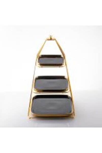 Moon House White square tiered cake stand made of porcelain