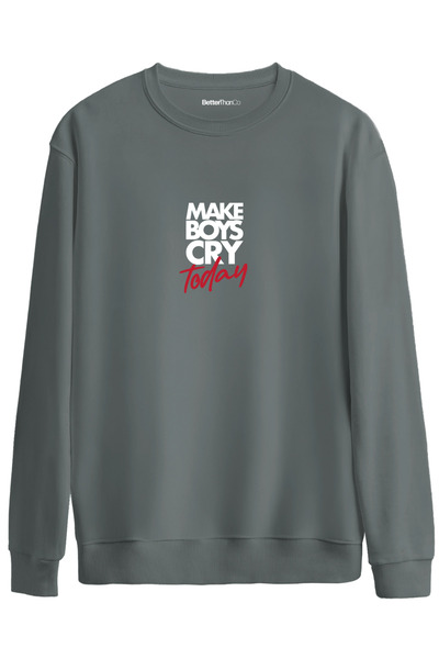 BetterThanCo Σήμερα με τύπωμα Φούτερ με λαιμόκοψη oversized