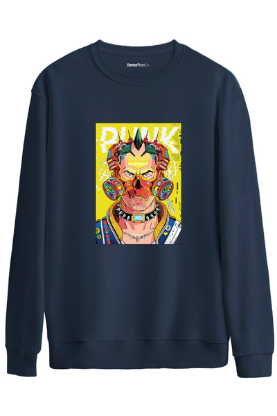 BetterThanCo Fără răbdare cu imprimeu guler rotund supradimensionat Swea tricou