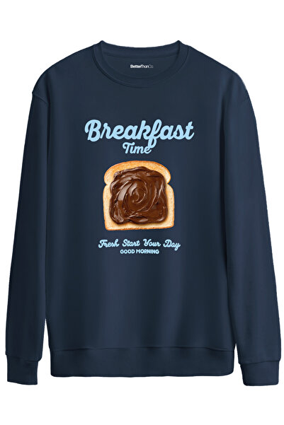 BetterThanCo Breakfast Time Printed Crew Neck Oversized Sweatshirt