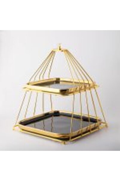 Moon House White square tiered cake stand made of porcelain