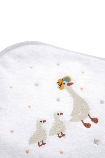 Casadora Baby Feather Embroidered 100% Organic Cotton Baby Towel Swaddle 80 X 80 cm