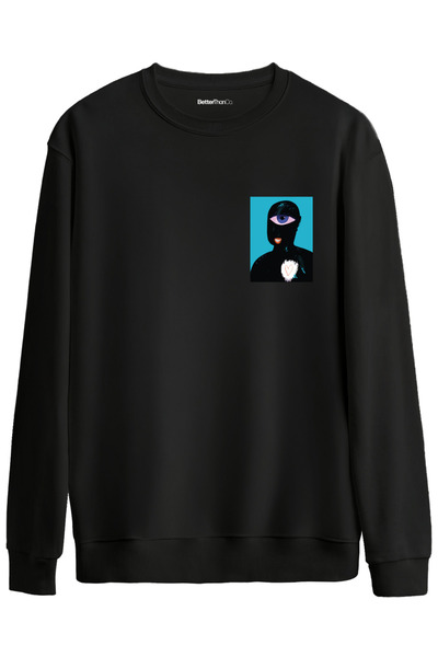 BetterThanCo Oracle Eye cu imprimeu guler rotund supradimensionat Swea tricou