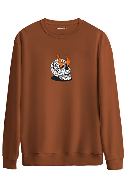 BetterThanCo Rock Star Printed Crew Neck Oversized Sweatshirt