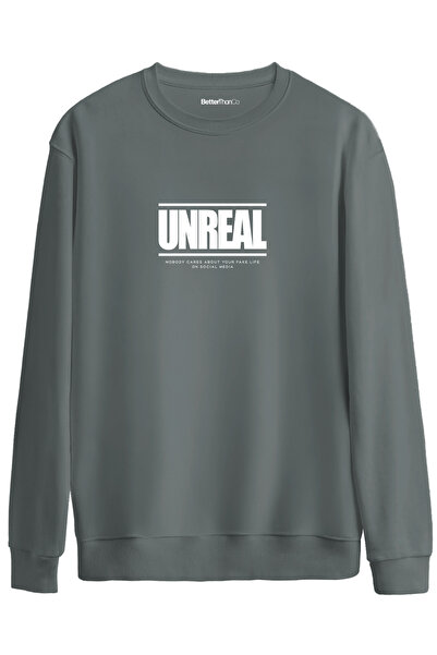 BetterThanCo Unreal Printed Crew Neck Oversized Sweatshirt