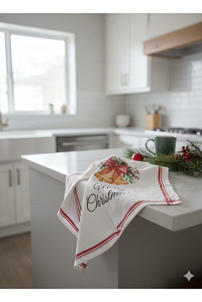 Elvya Christmas | %100 Pamuk Baskılı Kurulama Bezi – 40×60 cm Yılbaşı Temalı