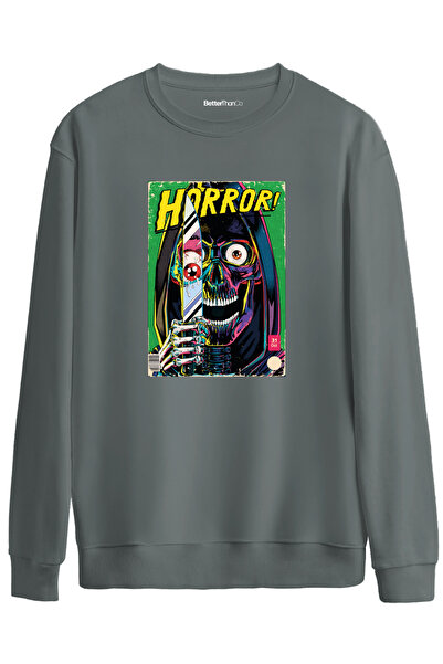 BetterThanCo Horror cu imprimeu guler rotund supradimensionat Swea tricou