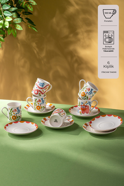 Emsan Cheerful 6-Piece Coffee Cup Set 100 ml