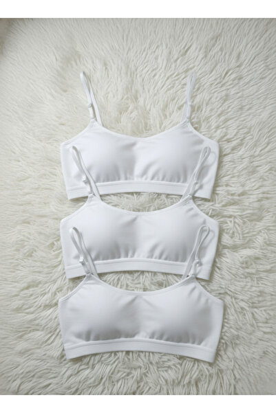 Hmd 3-Piece Mixed Pad Adjustable Strap Women's Half Tank Top Bustier |   Black, Skin, White