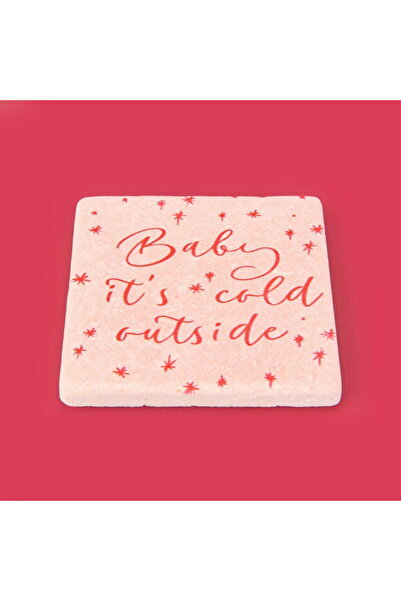 Evidea Kitchen Baby It's Cold Outside Taş Bardak Altlığı - Renkli - 10x10 cm