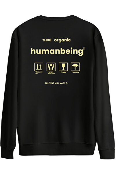 BetterThanCo Beingul uman cu imprimeu guler rotund supradimensionat Swea tricou