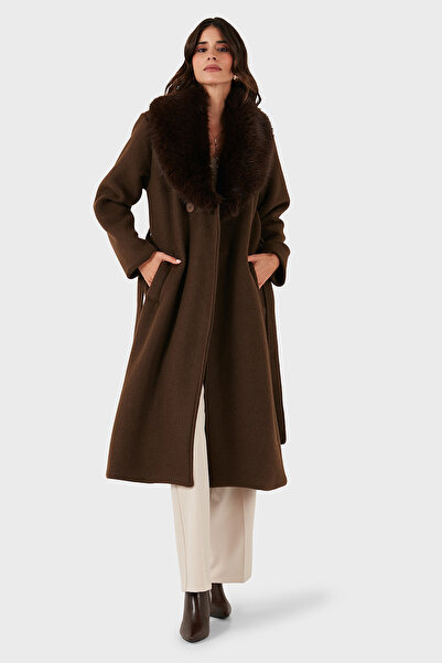 Via Dante Relaxed Fit Soft Fur Shawl Collar Coat Coat 6909660