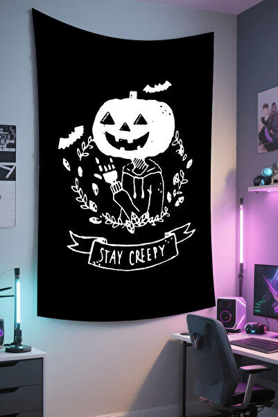 RUGRUMBA Tapiserie de perete de Halloween – Tematică pentru jucători, țesătură de calitate, tapiserie de perete