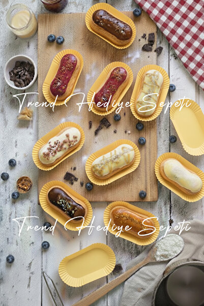 Trend Hediye Sepeti Approximately 200 Pieces of Paper Cups, 24X54X18H mm Baklava Presentation Box, Small Size Muffin Cake Mold