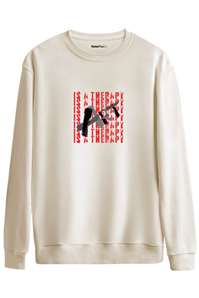 BetterThanCo Светр оверсайз з круглим вирізом і принтом Art Is a Therapy