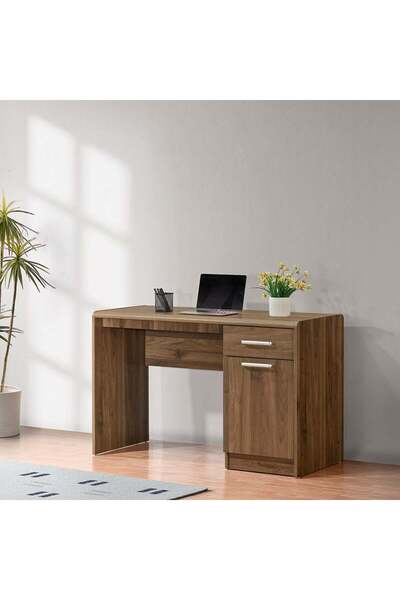 Danube Home مكتب دراسة سوبريم بباب واحد ودرج واحد - لون الجوز الفاتح، خشب هند...