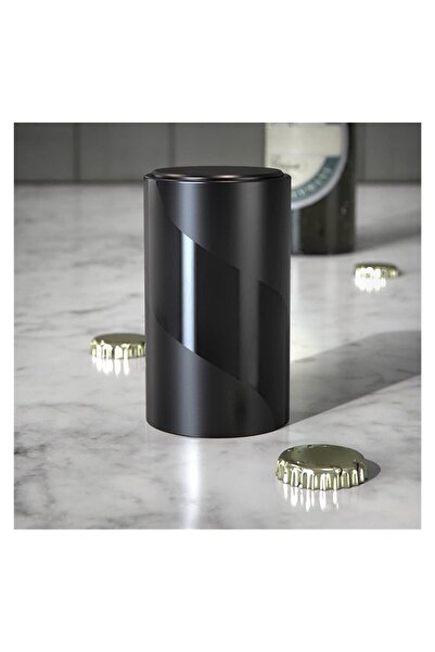 zola Automatic beer and juice bottle cap opener,plastic and steel, 8x4.5 cm, black