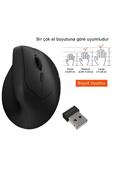 alfalink M1688 Kablosuz+BT Şarjlı Ergonomik Dikey Mouse