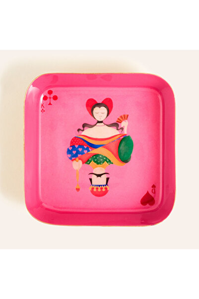 Zsa Zsa Zsu Nanpur Demir Dekoratif Tepsi 9x9x2 Cm Pembe