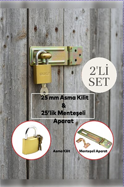 MH MiniHediye Chest Box Hanger 25 Hinged Lock Device Tosba Lock 25 mm Padlock Set of 2