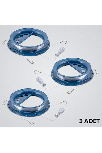 Genel Markalar Sazan El Oltası Takımı - Büyük Kasnak - 3 Adet - 3 İğneli - Dip Olta - Kurşunlu