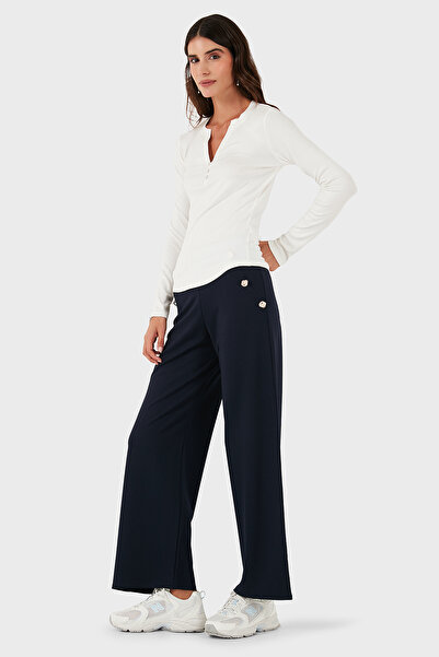 Via Dante Παντελόνι Straight Fit με λεπτομέρεια από πέτρα ΠΑΝΤΕΛΟΝΙ 268755080