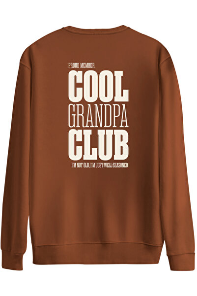 BetterThanCo Cool Grandpa Club Printed Crew Neck Oversized Sweatshirt