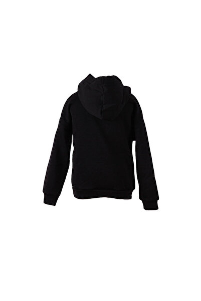 trender Print Hooded Black Girl's Sweatshirt 3 Thread Ş Fleece-Lined California
