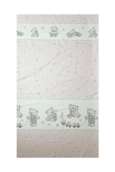 Beberoyal 7-piece cotton bedding set for 120x60 cm mattress, Bears&Toys Pink -