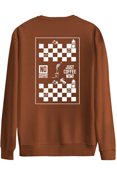 BetterThanCo Just Coffee Printed Crew Neck Oversized Sweatshirt