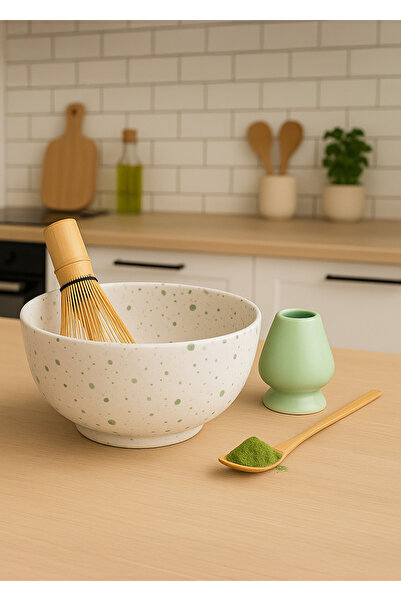 MATCHİVA Matcha Seti (Mathca Çırıpıcı Whisk Mathca Scoop Mathca Kasesi ve Whi...