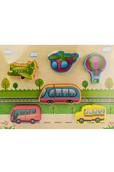 Lush Fashion 3D wooden puzzle – Transport and airplanes, 6 pieces, 20×20 cm