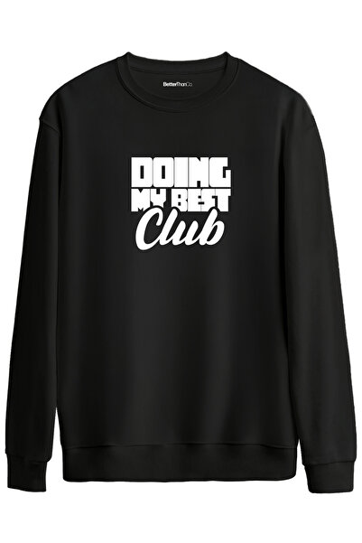 BetterThanCo Cel mai bun club cu imprimeu guler rotund supradimensionat Swea ...