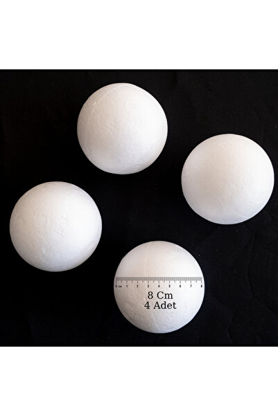 Carre Tasarım Strafor Top Küre Köpük Strafor Toplar 4 Adet 8 cm Strafor Yuvar...