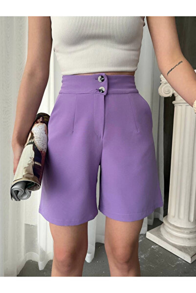 ZENGEZUR MALL Mtxdpn Buttoned Shorts Mdl24326 Lilac (162820) (Size: S)