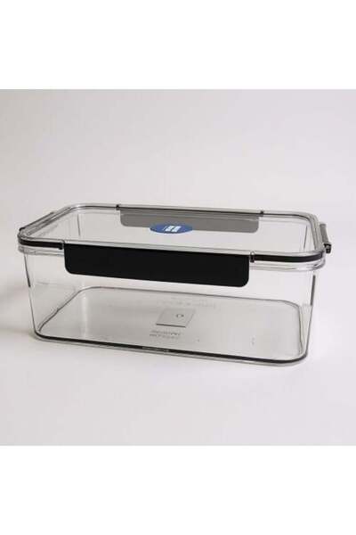 Meven Set Beauty Transparent Plastic Storage Box with Lid and Side Clip – 28×20×10 cm