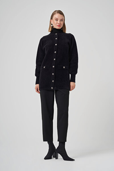 Nuss Pocket Detail Angora Cardigan 7008 Black