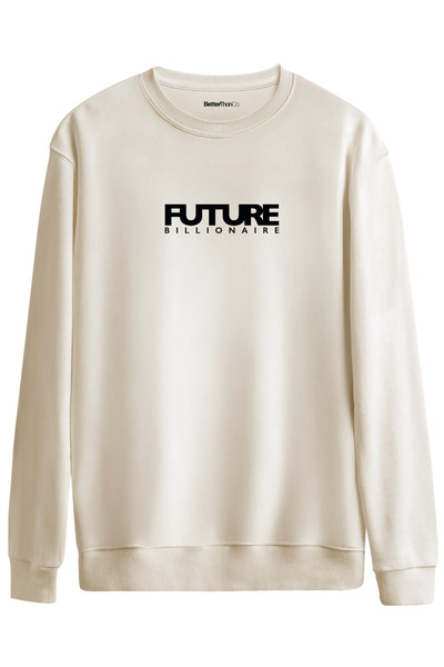 BetterThanCo Future Billionaire Printed Crew Neck Oversized Sweatshirt