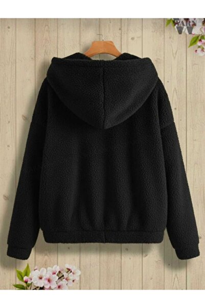 BRLKN Μακρυμάνικο από βελούδινο ύφασμα με κουκούλα Ζακέτα με τσέπες καγκουρό oversized Χειμώνας